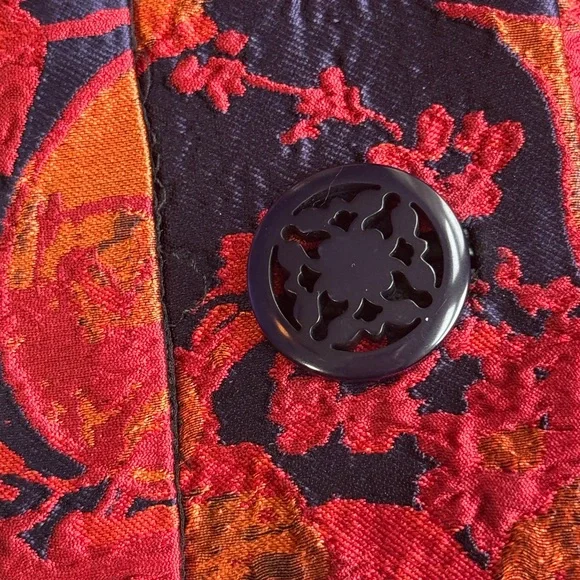 1960s Style Brocade Swing Jacket “Jackie O” Evening Coat • Mandarin Collar - Picture 8 of 15